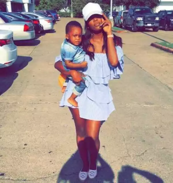 Photo: Tiwa Savage & her cute son in Houston